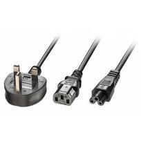 Lindy 2.5M Uk 3 Pin Plug To 1X C13   AND  1X C5