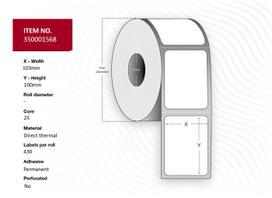 Capture Label 103x100 - Core 25.  White. Uncoated. DT.