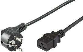 MicroConnect Power Cord CEE 7/7 - C19 3m Angled Schuko - C19