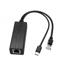 MicroConnect 1000Mbit POE Splitter USB-C  to RJ45 Ethernet to RJ45 +