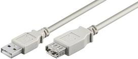 MicroConnect USB2.0 Extension A-A 1m M-F Grey, Hi-Speed cable