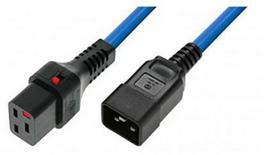 MicroConnect Powercord C19 IEC Lock - C20  blue 3m, PC1376 Powercord C19
