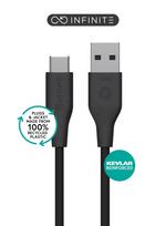 eSTUFF INFINITE (GRS) USB-C to USB-A  Cable 2m Black. PVC Free