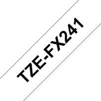 Brother TZE-FX241 FLEXI-TAPE LAM.  18MM 8M BLACK ON WHITE