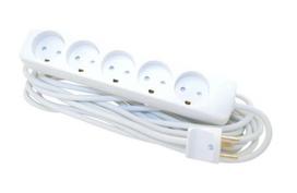 E-Line Stikdse 5R Hvid M/J 5 Meter