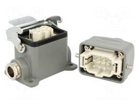 Connector: HDC | male + female | S-E | PIN: 6 | 6+PE | size 6B | straight