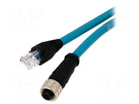 Adapter | M12 female,RJ45 plug | D code-Ethernet | PIN: 4 | IP67 | 1m