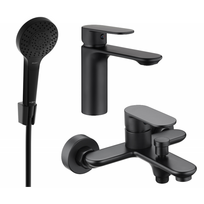 Mexen Milo R05 vonios komplektas, juodas - 71303R05-70