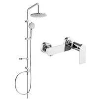 Mexen Zero Carl ant sienos montuojamas dušo komplektas su lietaus sistema ir dušo baterija, chromas - 71140240-00