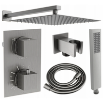 Mexen Cube DR02 įmontuojamas dušo rinkinys su 30 cm lietaus dušu, grafitas - 77502DR0230-66