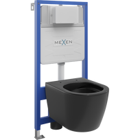 Mexen Carmen paslėptas WC rėmas Fenix Slim su WC klozetu, juodas matinis - 6103388XX85