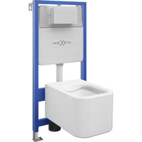 Mexen Elis paslėptas WC rėmo Fenix Slim komplektas su WC dubeniu, baltas blizgus - 6103391XX00