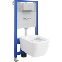 Mexen Stella paslėptas tualeto komplektas su stelažu Fenix Slim ir WC puodu, baltas blizgus - 6103368XX00