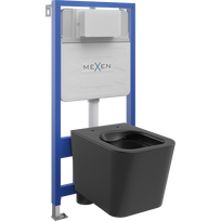 Mexen Teo potinkinė WC rėmo sistema Fenix Slim su WC dubeniu, juodas matinis - 6103385XX85