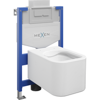 Mexen Elis paketas potinkinis WC stelažas Fenix XS-U su WC dubeniu, blizgus baltas - 6853391XX00