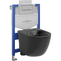 Mexen Lena paslėptas WC rėmo komplektas Fenix XS-U su WC dubuo, juoda matinė - 6853322XX85