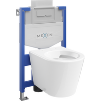 Mexen Rico paslėptas WC komplektas su Fenix XS-U rėmu ir WC dubeniu, blizgi balta - 6853372XX00