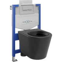Mexen Rico paslėptas WC rėmas Fenix XS-U su WC dubeniu, juoda matinė - 6853372XX85