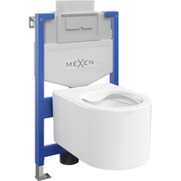 Mexen Sofia paslėptų montavimo komplektas WC stovas Fenix XS-U su unitazu, blizgus baltas - 6853354XX00