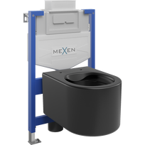 Mexen Sofia paslėpta WC sistemos rėmo Fenix XS-U paketas su WC dubeniu, juodas matinis - 6853354XX85