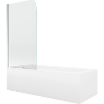 Mexen Vega stačiakampė vonia 150 x 70 cm su uždanga ir 1-duris paravanu 70 cm, permatoma, chromuota - 550115070X9007010100