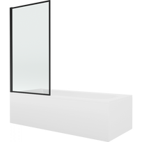 Mexen Vega stačiakampė vonia 150 x 70 cm su apdaila ir 1 sparno pertvara 70 cm, juodas raštas fiksuotas