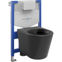 Mexen Rico paslėptas WC rėmo komplektas Fenix XS-F su WC dubeniu, juodas matinis - 6803372XX85