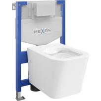 Mexen Teo paslėptų WC montavimo komplektas Fenix XS-F su WC dubeniu, balto blizgesio - 6803385XX00