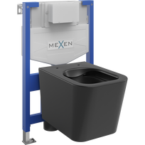 Mexen Teo paslėptas WC rėmo rinkinys Fenix XS-F su WC dubeniu, juodas matinis - 6803385XX85