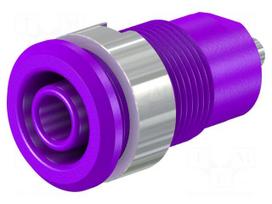 Laboratory connector: 4mm banana | socket | 1kV | 24A | violet | brass