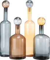 Polspotten Stiklo dekoracijos Bubbles and Bottles XXL, konjako spalvos, 4 dalių rinkinys