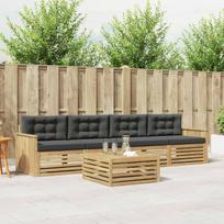 Lauko sofos komplektas 5 pcs Balta ir antracito