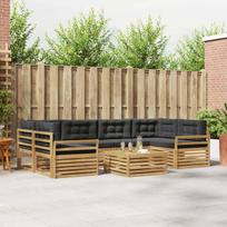 Lauko sofos komplektas 7 pcs Balta ir antracito