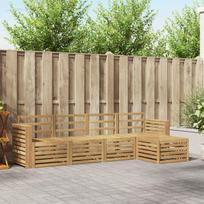 Lauko sofos komplektas 5 pcs Balta 257 x 122,5 x 73 cm