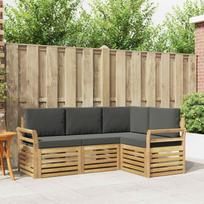 Sofų komplektai 4 pcs Balta ir antracito 190 x 130,5 x 73 cm