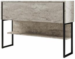 Konsolinis staliukas Kalune Design Luxe, juoda sp./travertine sp., 30 cm x 120 cm x 80 cm