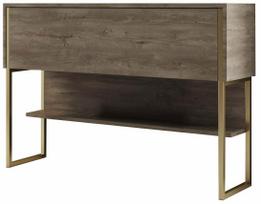 Konsolinis staliukas Kalune Design Luxe, aukso sp./riešuto sp., 30 cm x 120 cm x 80 cm