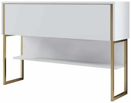 Konsolinis staliukas Kalune Design Luxe, aukso sp./balta sp., 30 cm x 120 cm x 80 cm