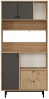 Daugiafunkcinė virtuvės spinta Kalune Design RE4-SA, antracito sp./ąžuolo sp., 35.5 cm x 88 cm x 180 cm