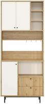 Daugiafunkcinė virtuvės spinta Kalune Design RE6-SW, ąžuolo sp./balta sp., 35.5 cm x 88 cm x 205 cm