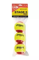 Teniso kamuoliukai pradedantiesiems Dunlop Stage 3 Red 3 vnt.