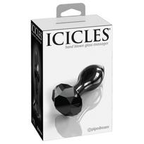 Stiklinis analinis kaištis Icicles no 78 juodas spalvos