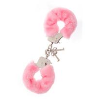 Riešo antrankiai su rožiniu dirbtiniu kailiu Dreamtoys, metaliniai, 2 raktai