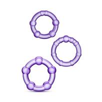 Erekcijos žiedų rinkinys Stay hard, 3 vnt, violetinis