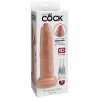 Realistinis dildo King Cock Uncut, kūno spalvos, 22,7 cm, su siurbtuko pagrindu