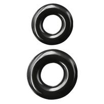 Erekcijos žiedai NS Novelties Renegade Double Stack, 2 vnt., juodi, S ir M