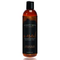 Masažo aliejus Intimate Earth su kakavos pupelių ir goji uogų aromatu, 120 ml
