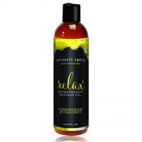 Atsipalaiduojantis masažo aliejus su citrinžole ir kokosu 120 ml Intimate Earth