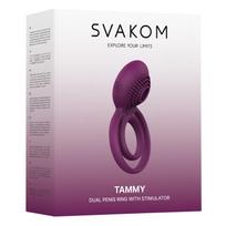Dvigubas vibruojantis erekcijos žiedas violetinis Svakom Tammy