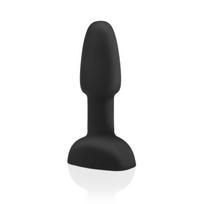 Analinis kaištis b-Vibe Rimming Petite, juodas, vibruojantis, su besisukančiais karoliukais ir pulteliu
